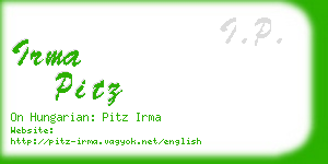 irma pitz business card